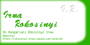 irma rokosinyi business card